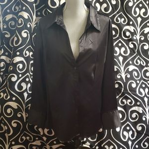 Black Sateen Button down